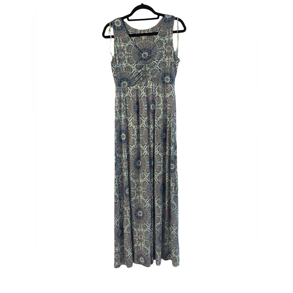 Talbots Floral Sleeveless Blue/Pink Maxi Dress Size Small